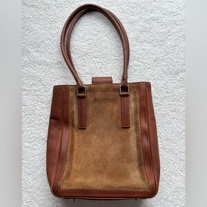 Coach RARE Vintage Y2K Bonnie Brown Suede Leather Messenger Shoulder Tote Bag